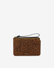 Oskan Suede Leopard Flat Pouch